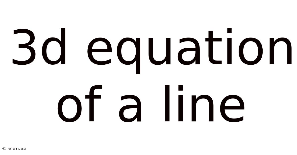 3d Equation Of A Line