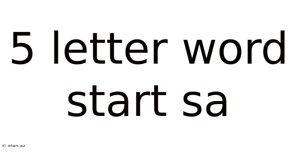 5 Letter Word Start Sa