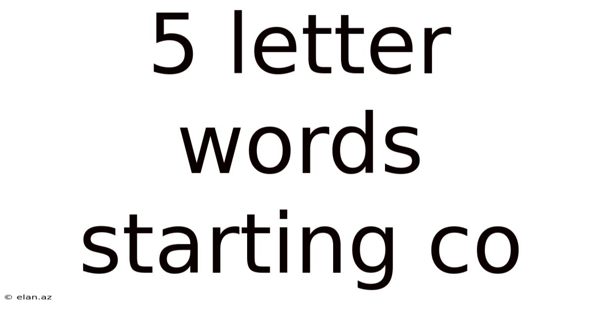5 Letter Words Starting Co
