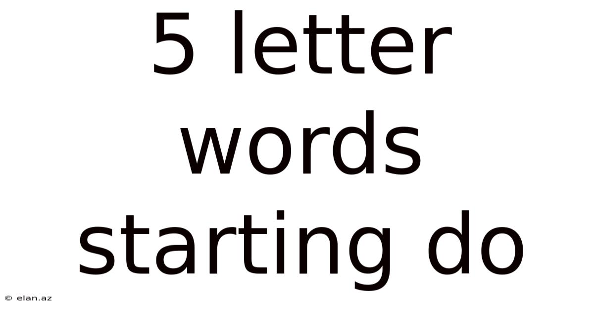 5 Letter Words Starting Do