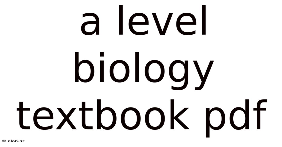 A Level Biology Textbook Pdf