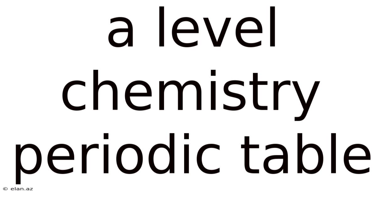 A Level Chemistry Periodic Table