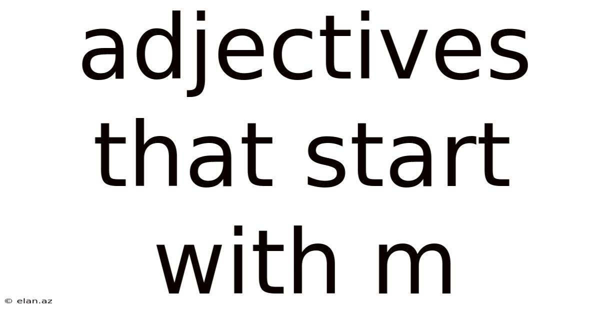 Adjectives That Start With M