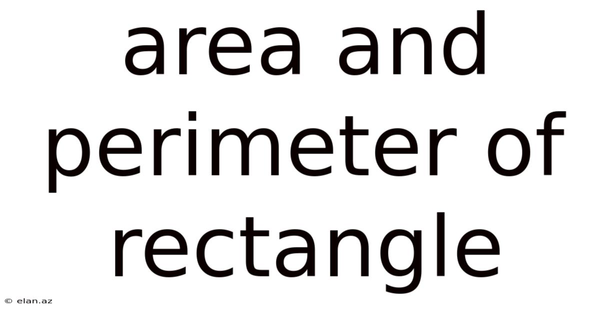 Area And Perimeter Of Rectangle