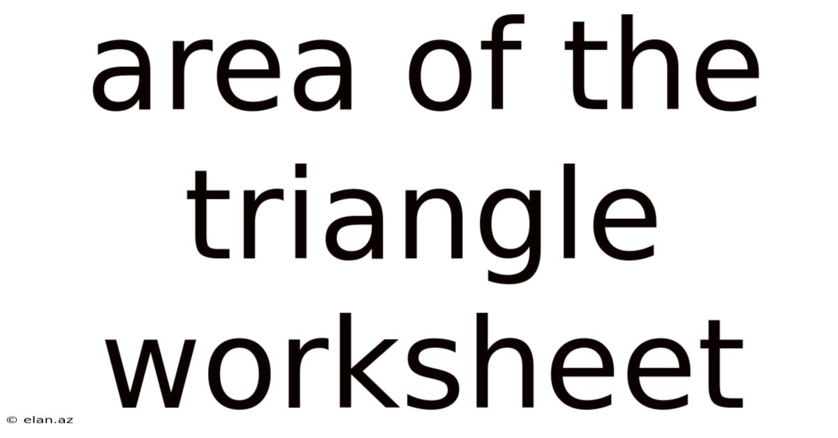 Area Of The Triangle Worksheet