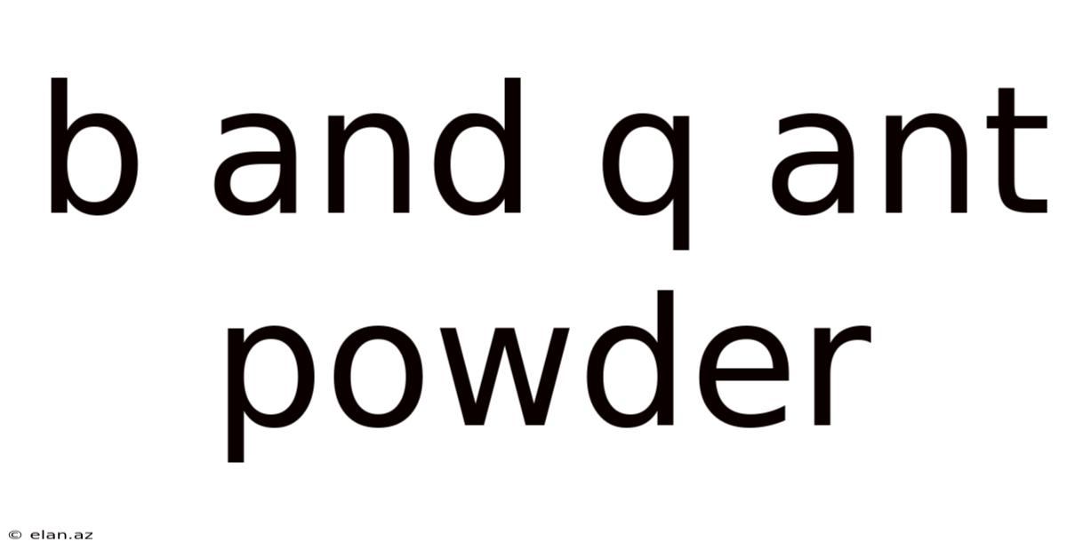 B And Q Ant Powder