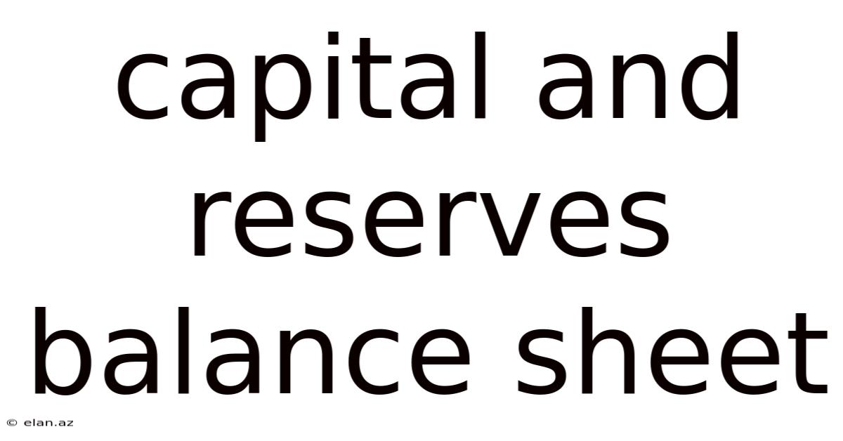 Capital And Reserves Balance Sheet
