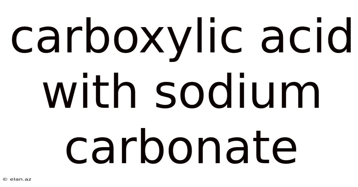 Carboxylic Acid With Sodium Carbonate