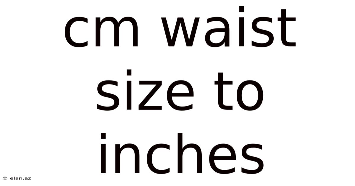 Cm Waist Size To Inches
