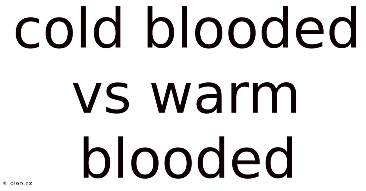 Cold Blooded Vs Warm Blooded