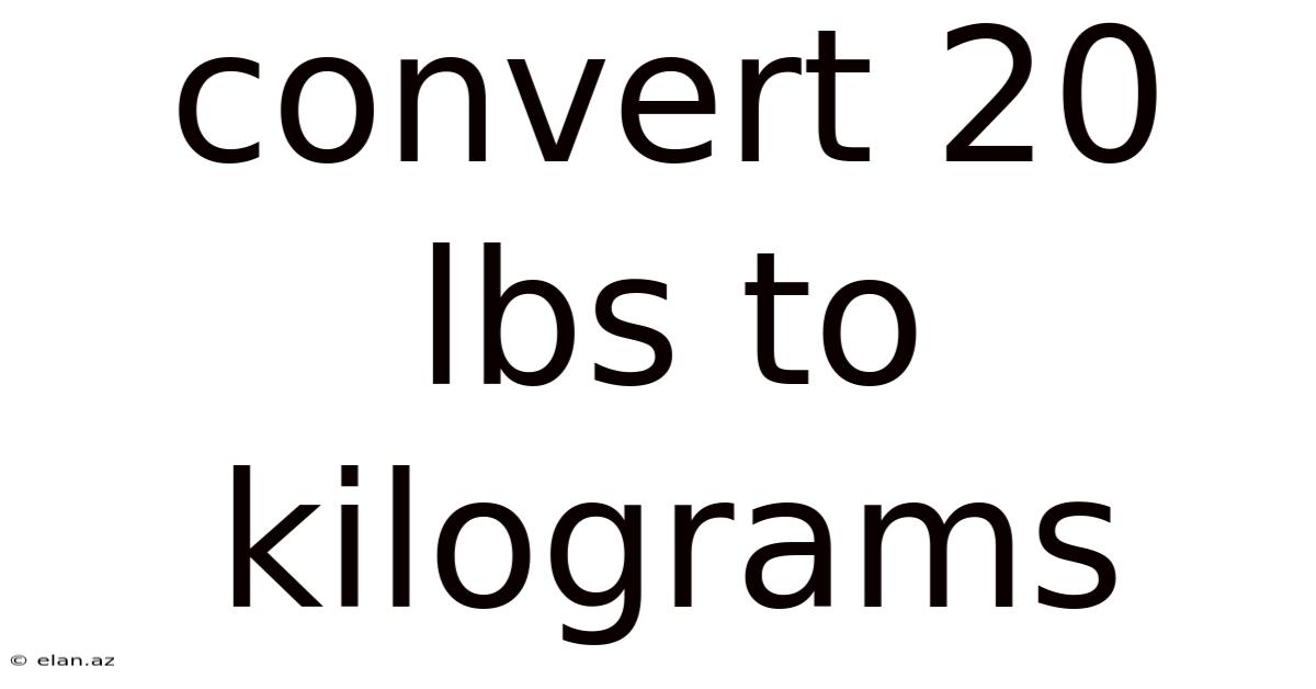 Convert 20 Lbs To Kilograms