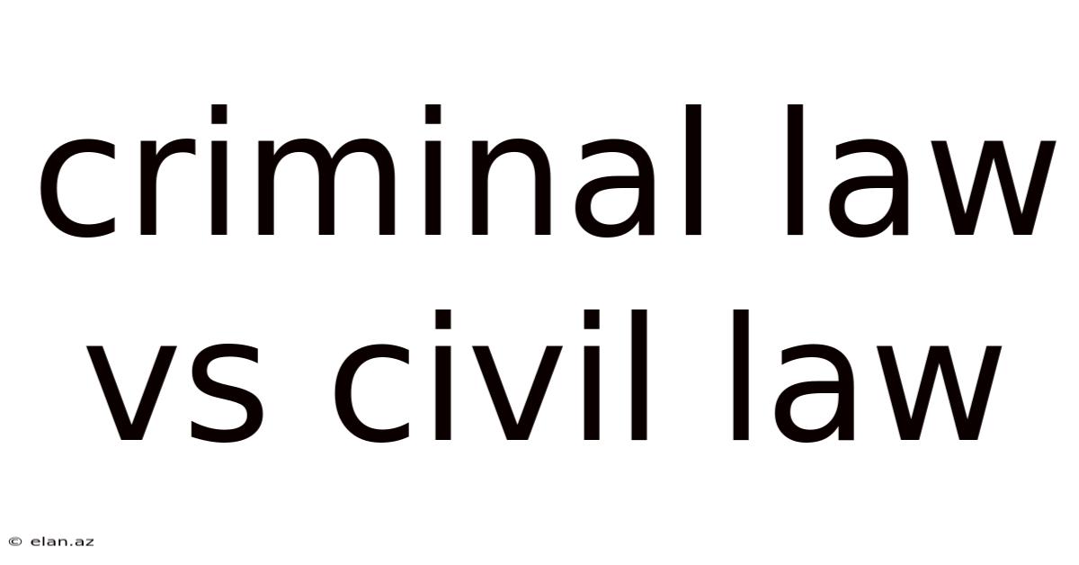 Criminal Law Vs Civil Law
