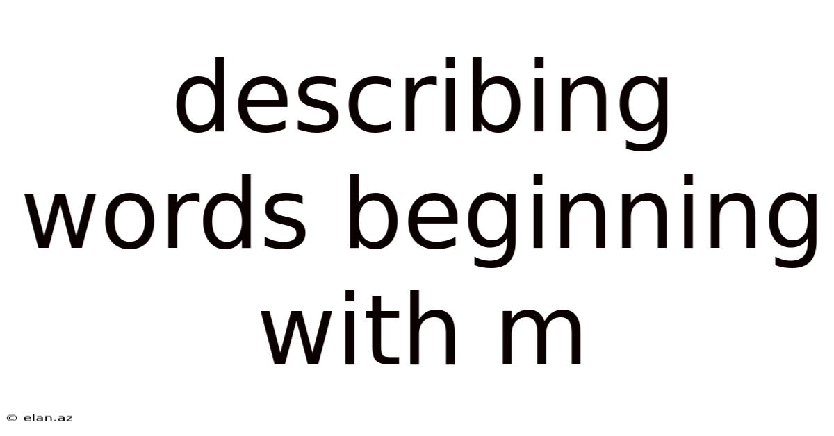 Describing Words Beginning With M