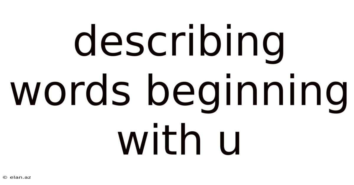 Describing Words Beginning With U