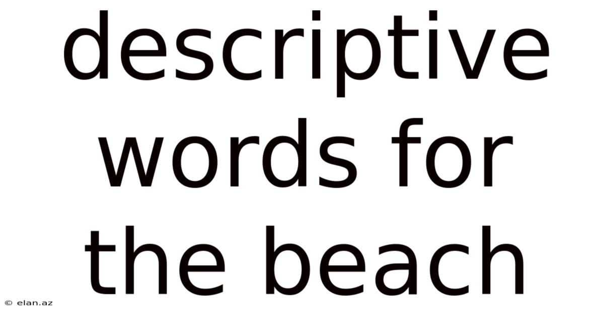 Descriptive Words For The Beach