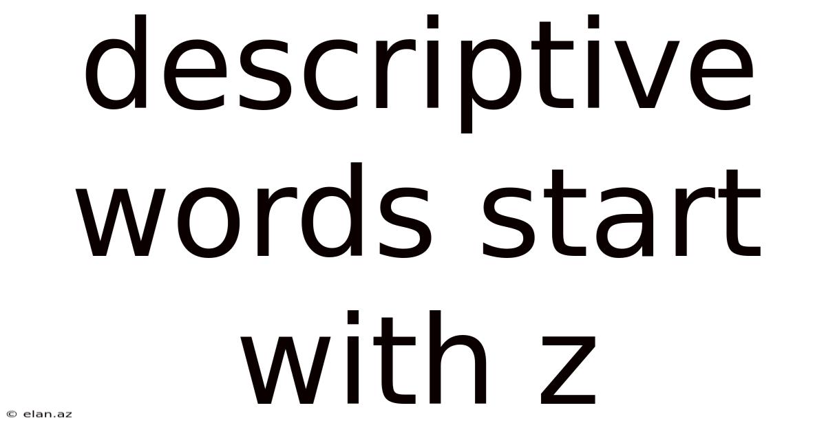 Descriptive Words Start With Z
