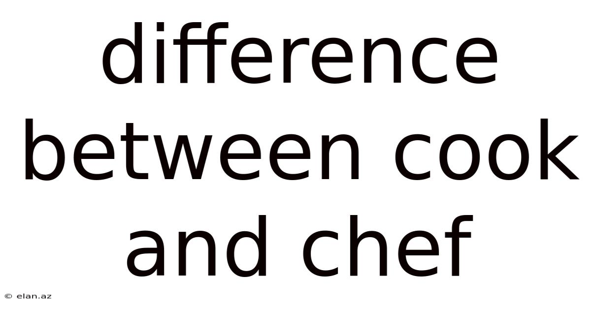 Difference Between Cook And Chef