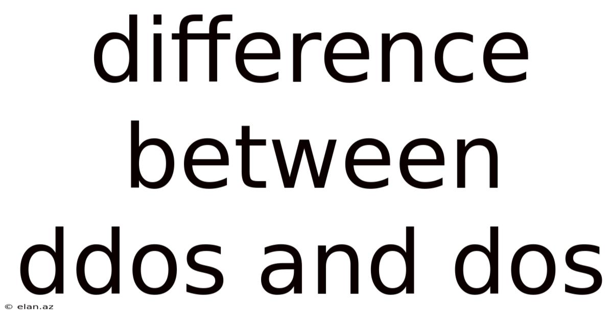 Difference Between Ddos And Dos