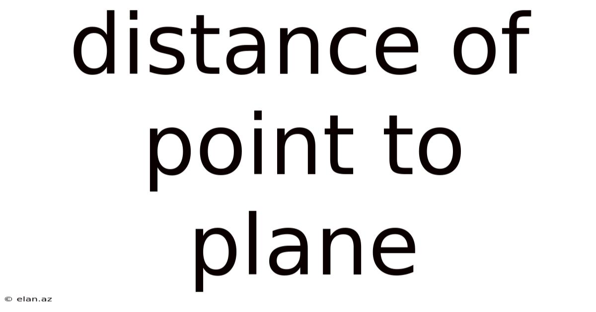 Distance Of Point To Plane