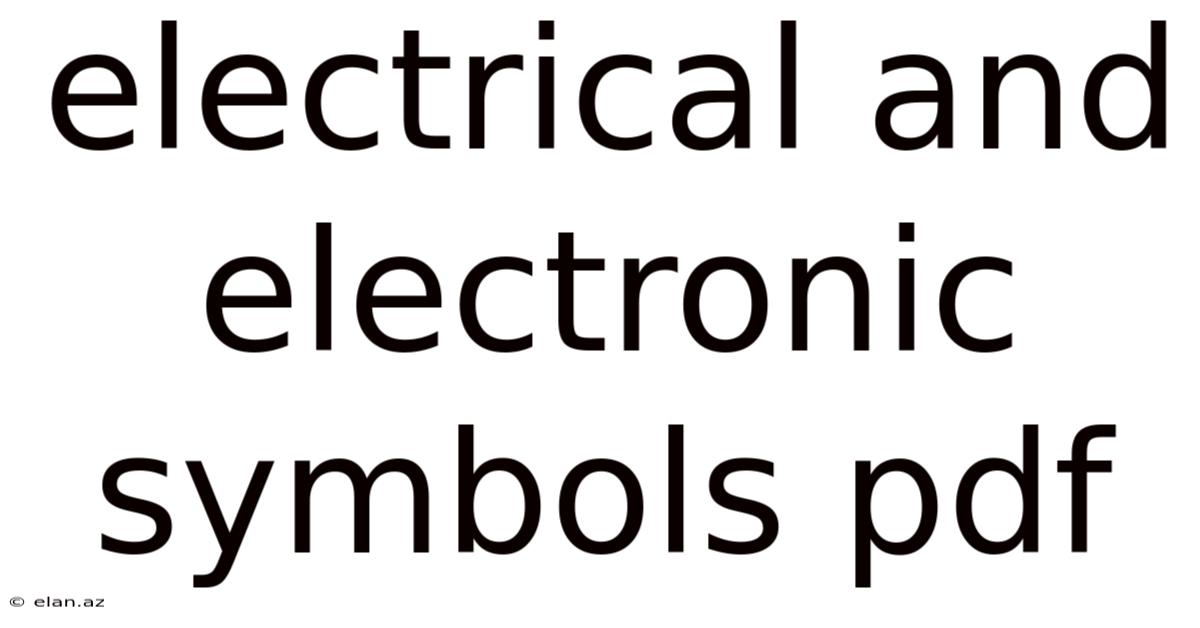 Electrical And Electronic Symbols Pdf