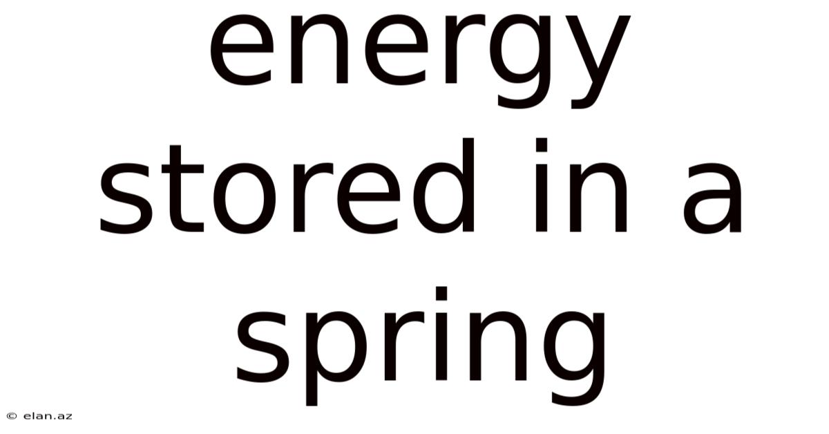 Energy Stored In A Spring