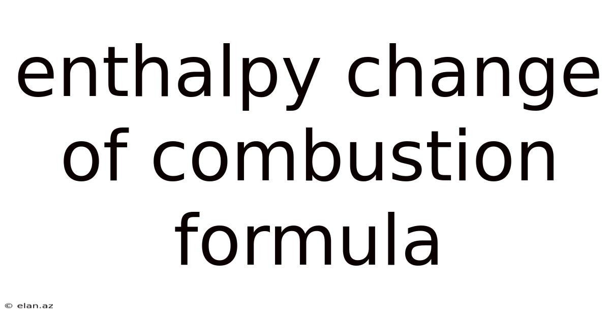 Enthalpy Change Of Combustion Formula