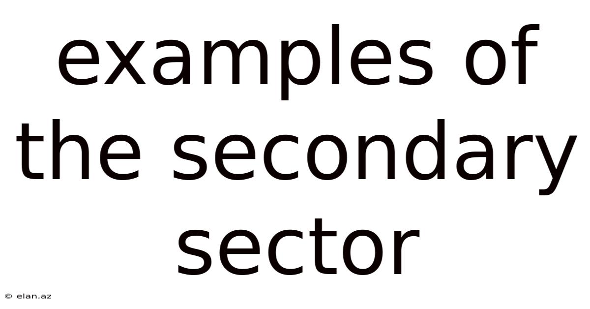 Examples Of The Secondary Sector