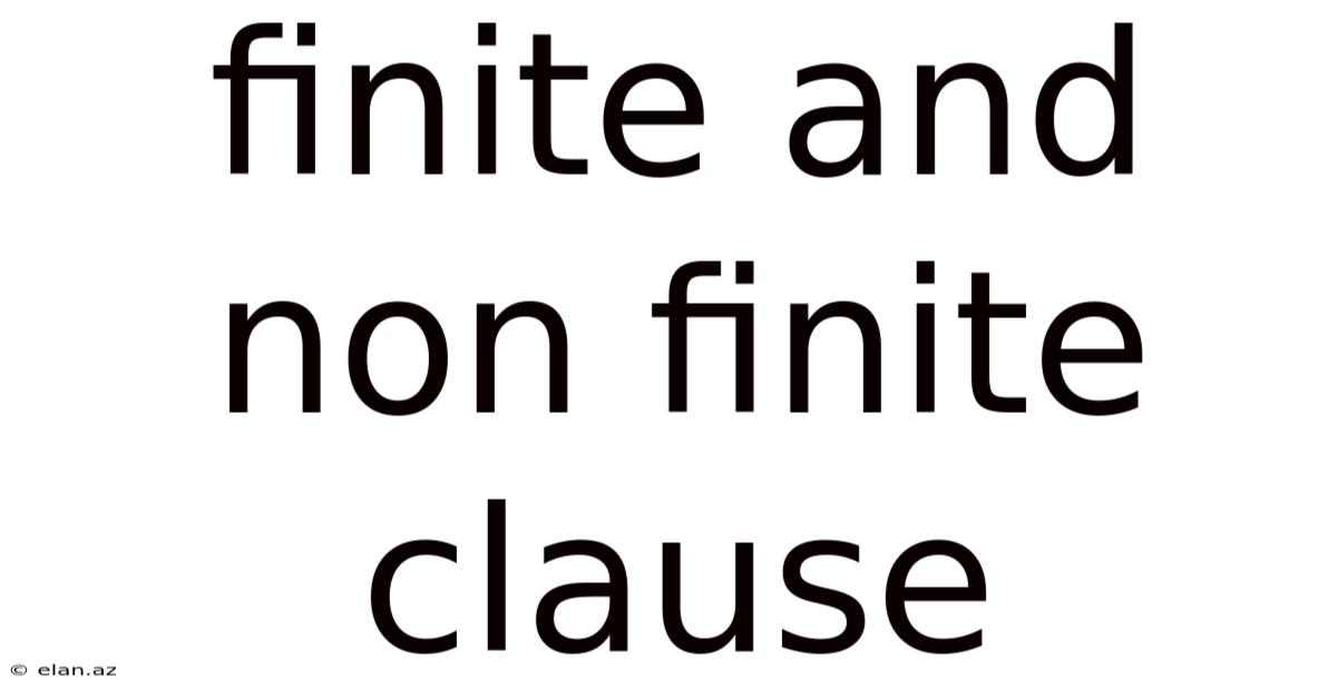 Finite And Non Finite Clause