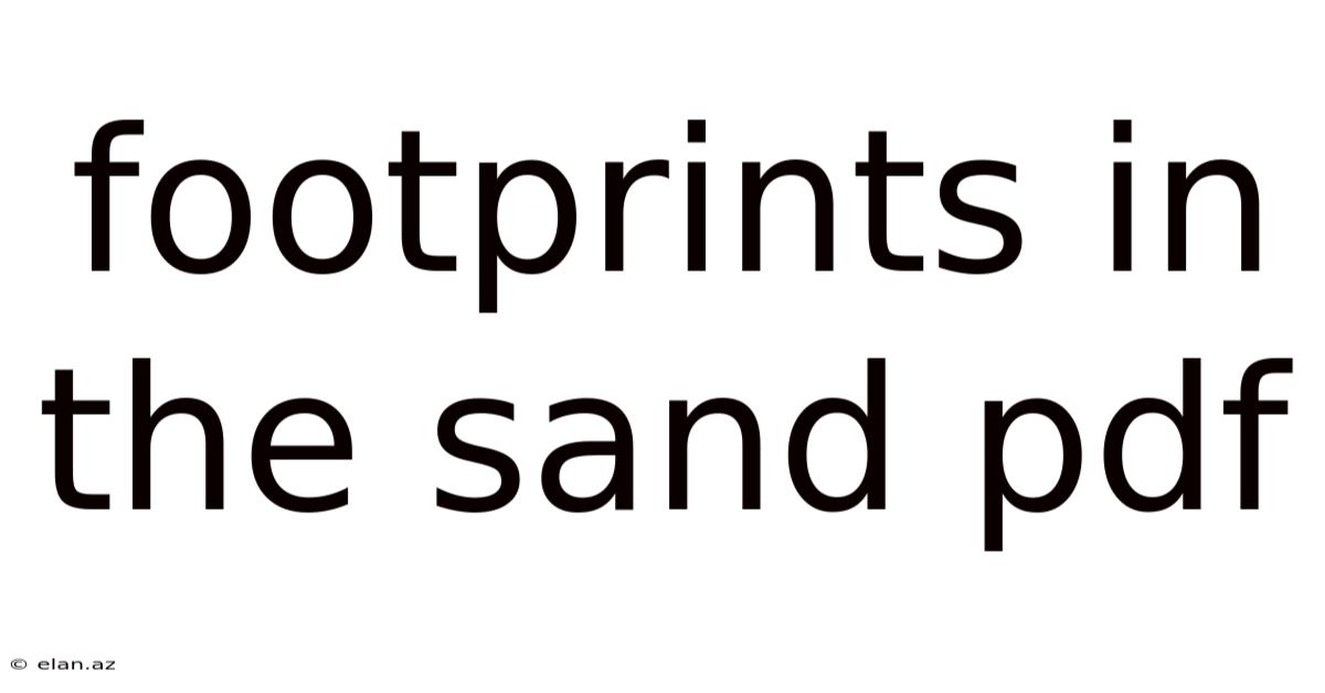 Footprints In The Sand Pdf