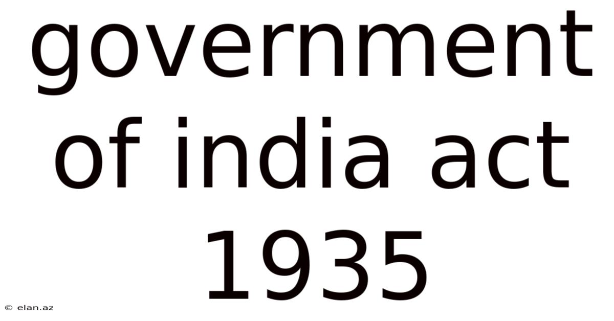 Government Of India Act 1935