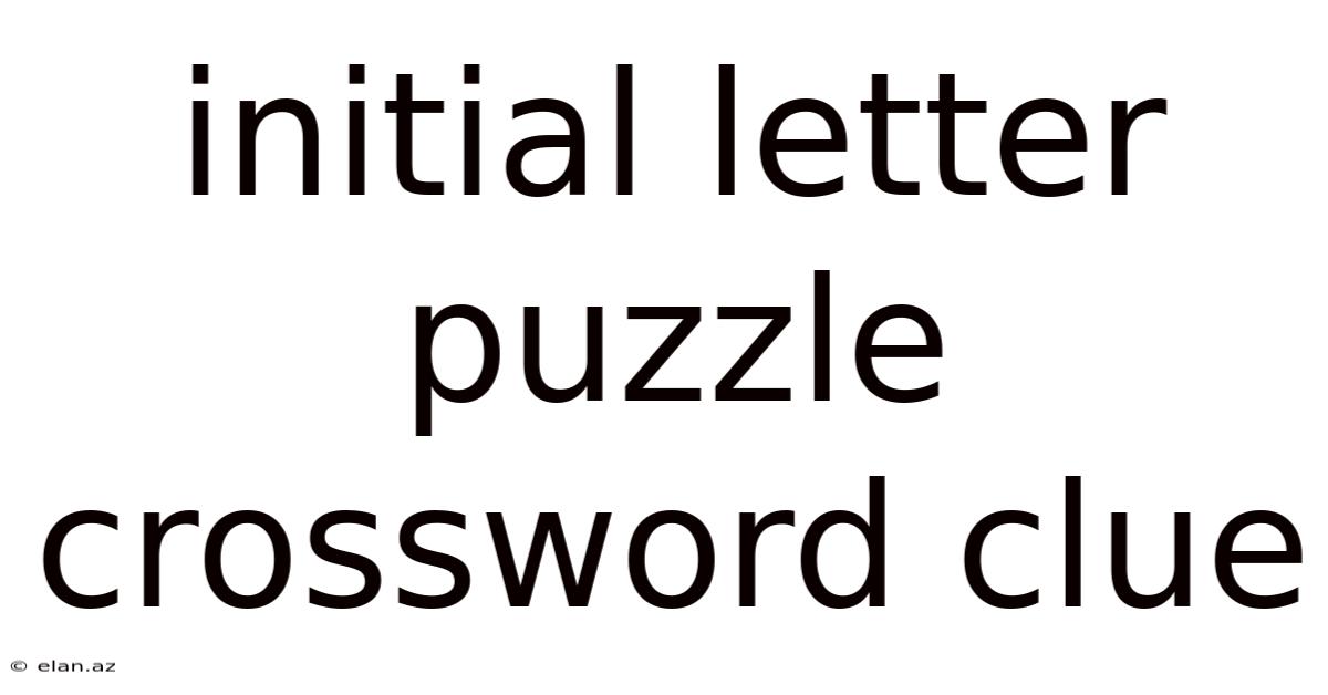 Initial Letter Puzzle Crossword Clue
