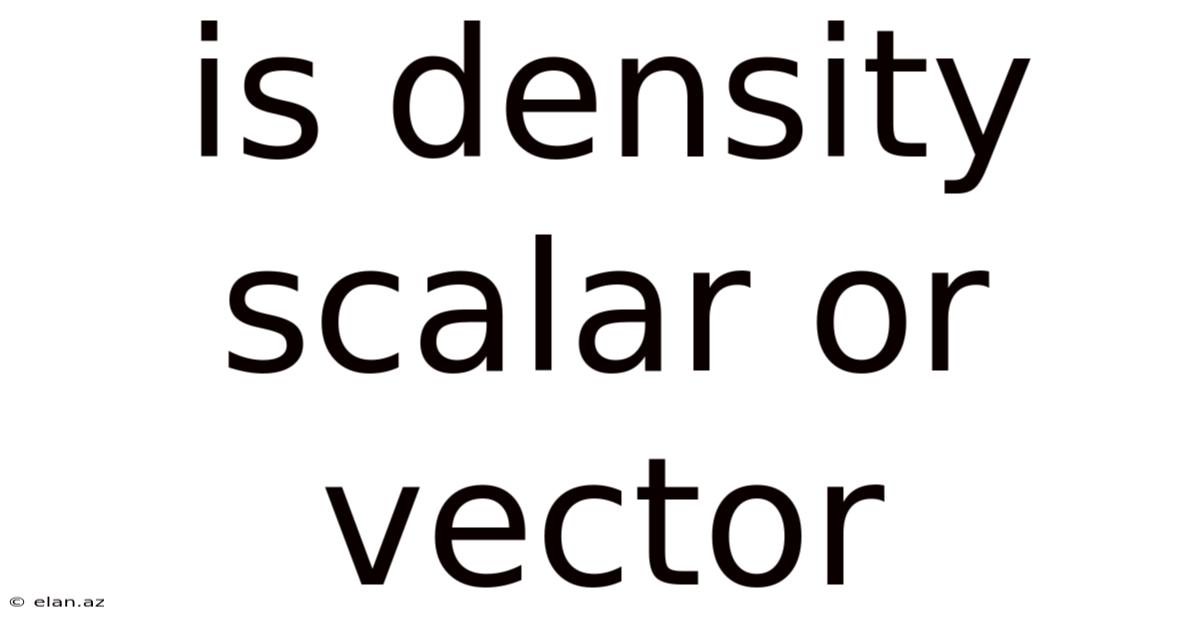 Is Density Scalar Or Vector