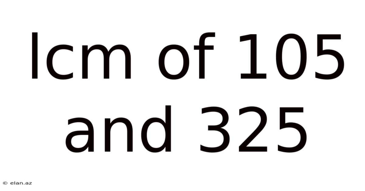 Lcm Of 105 And 325