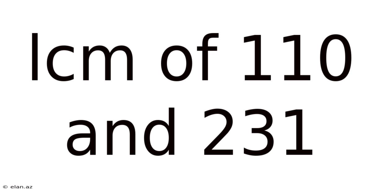 Lcm Of 110 And 231