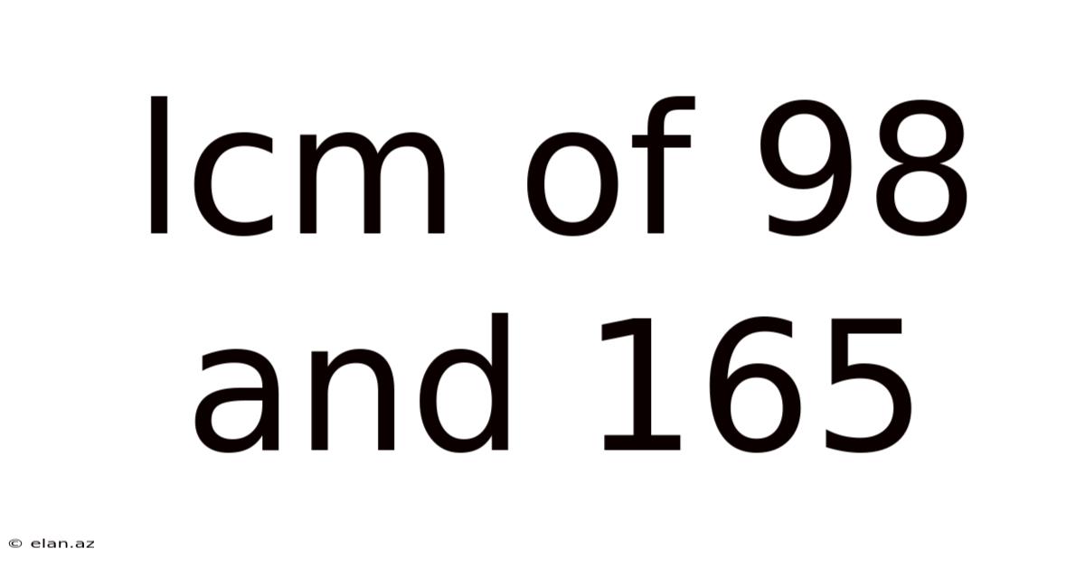 Lcm Of 98 And 165