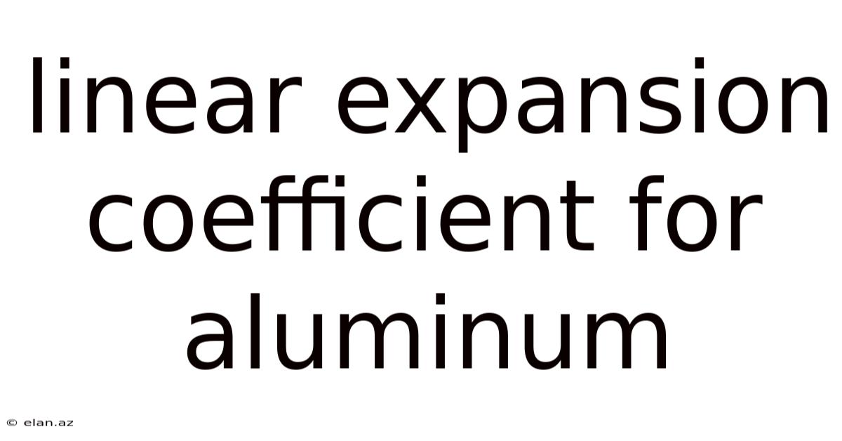 Linear Expansion Coefficient For Aluminum