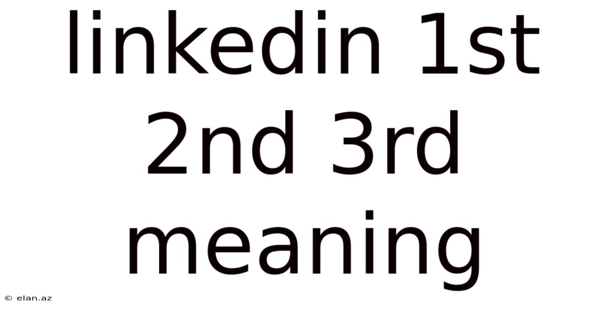 Linkedin 1st 2nd 3rd Meaning