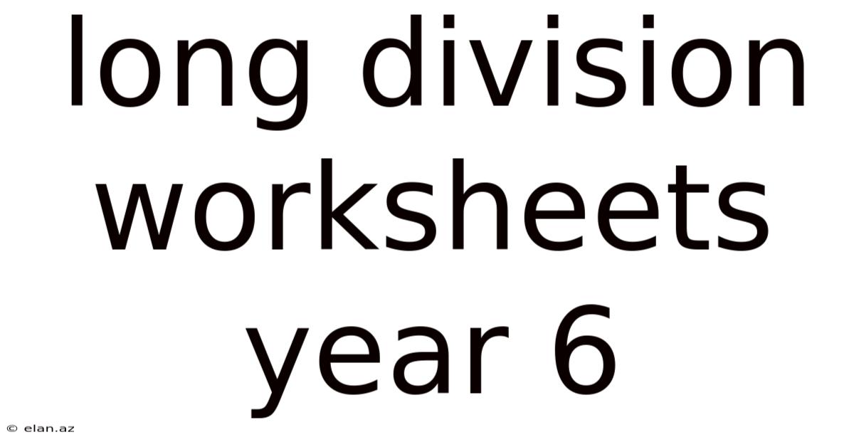 Long Division Worksheets Year 6