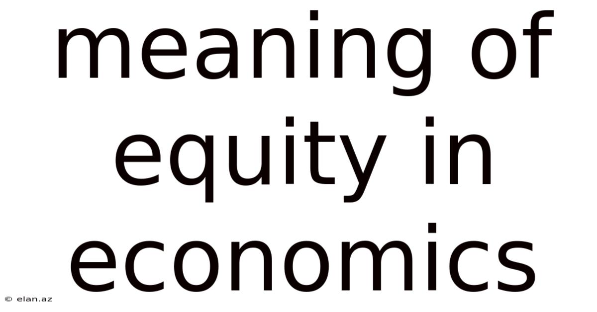 Meaning Of Equity In Economics