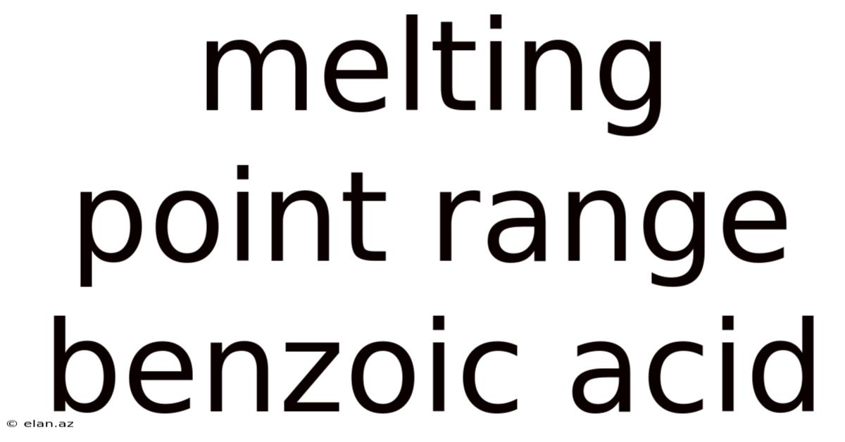 Melting Point Range Benzoic Acid