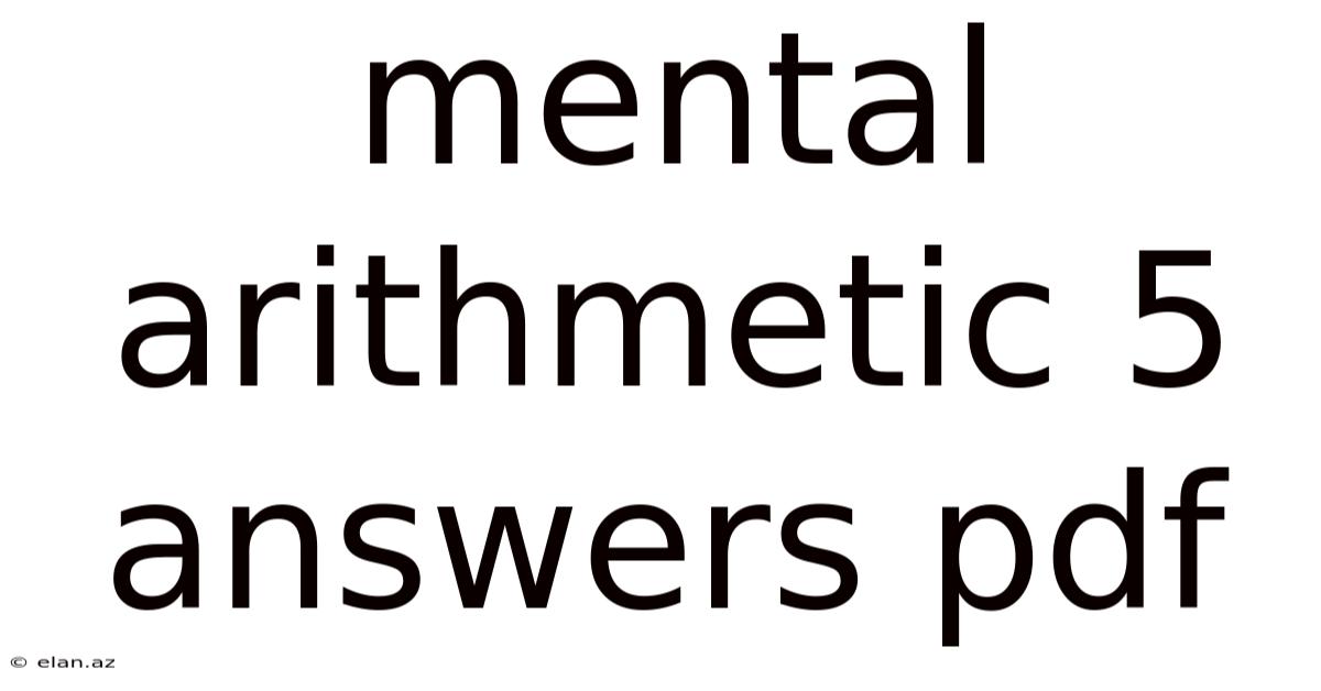 Mental Arithmetic 5 Answers Pdf