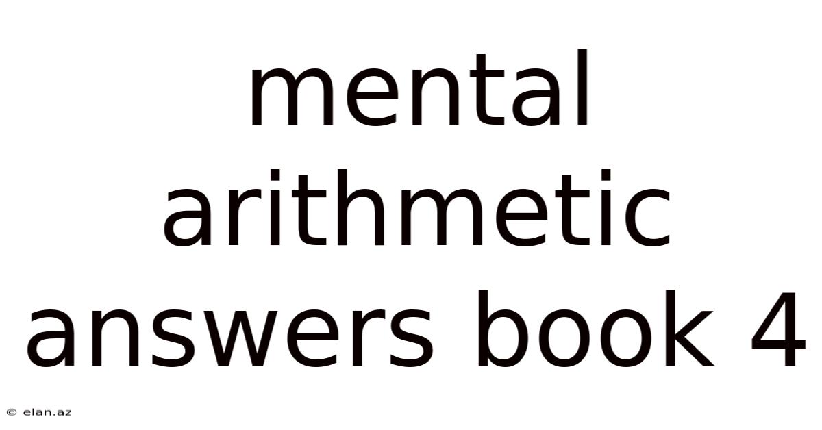 Mental Arithmetic Answers Book 4