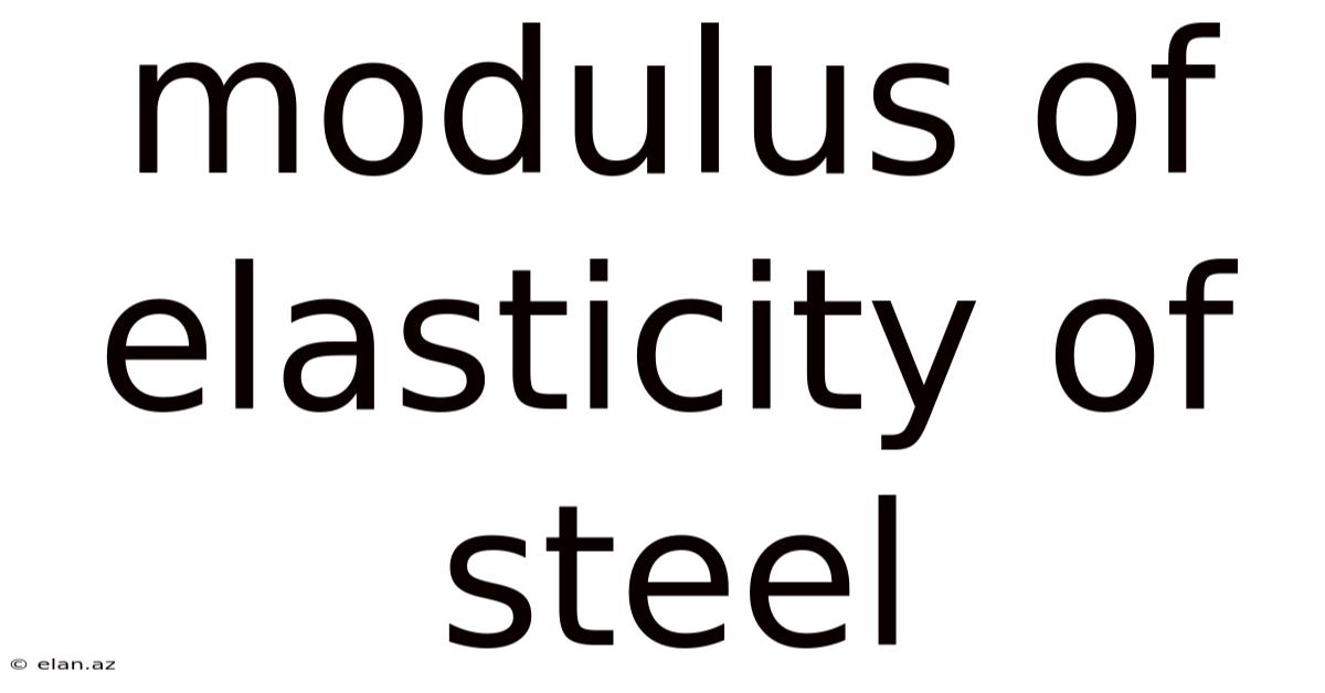 Modulus Of Elasticity Of Steel