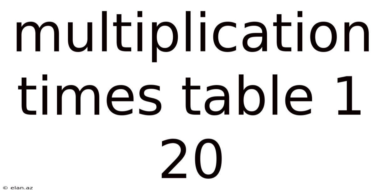 Multiplication Times Table 1 20