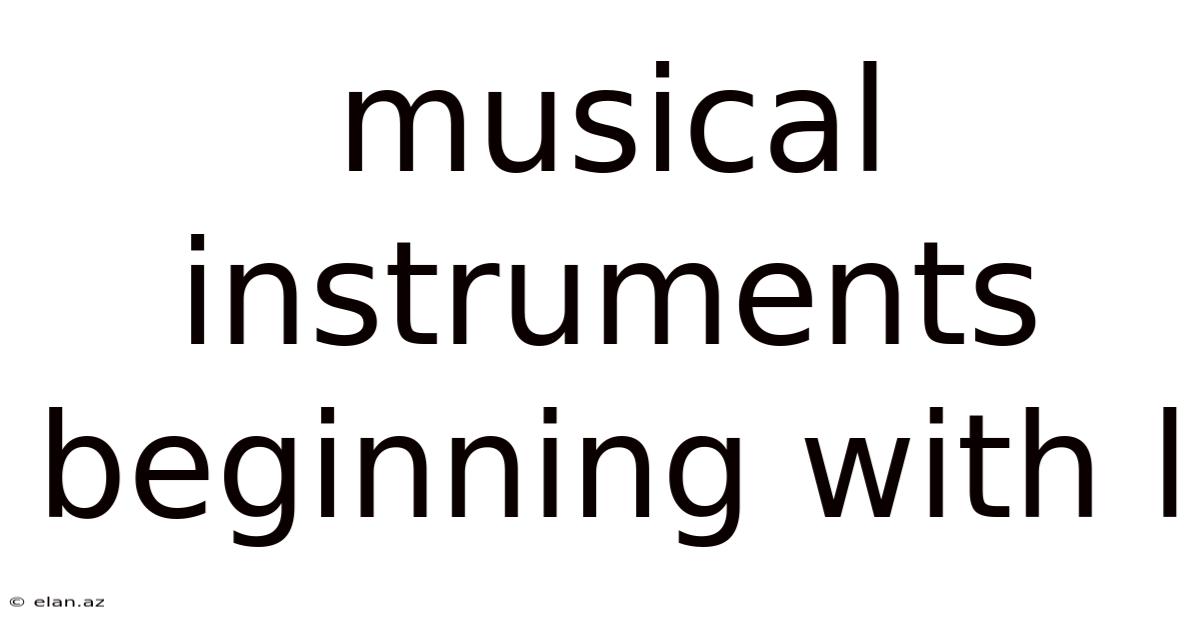 Musical Instruments Beginning With L