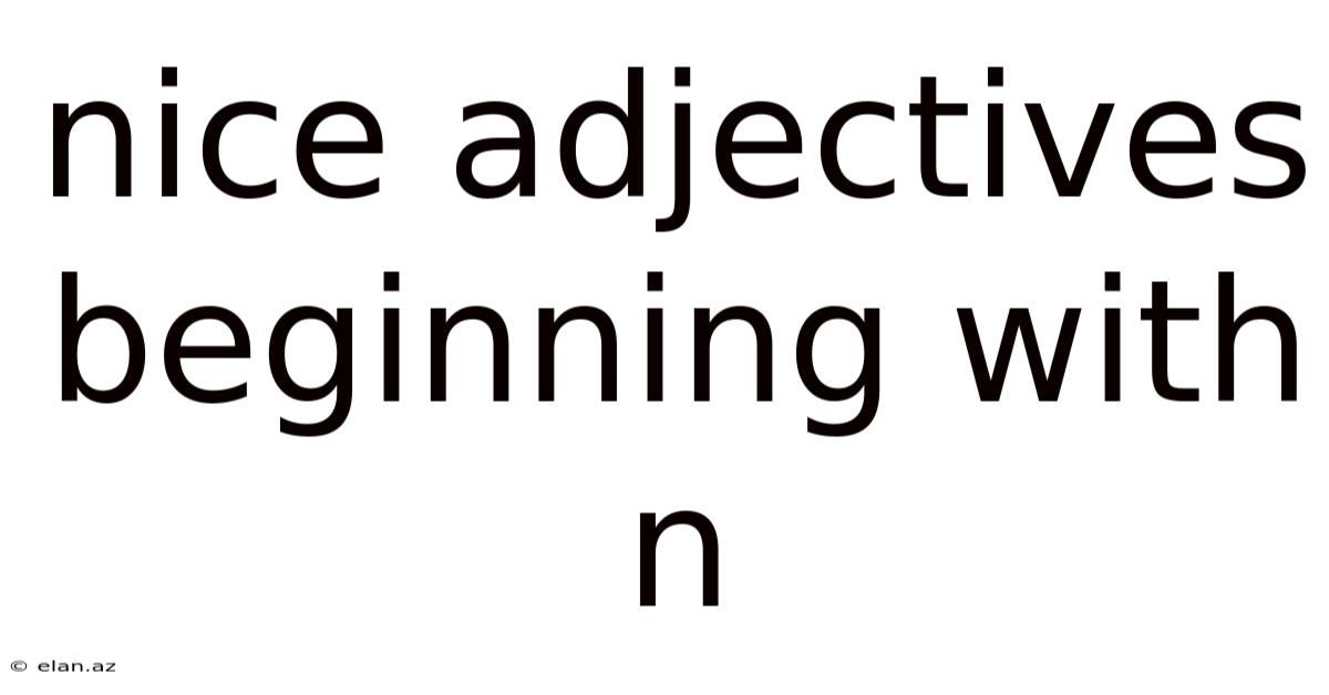 Nice Adjectives Beginning With N