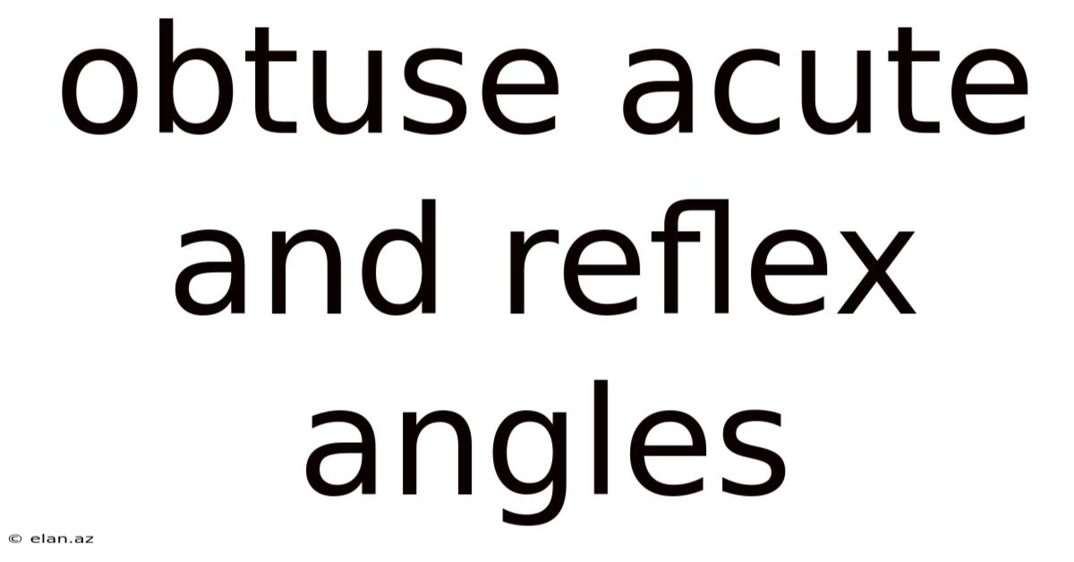 Obtuse Acute And Reflex Angles