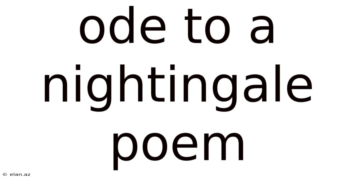 Ode To A Nightingale Poem