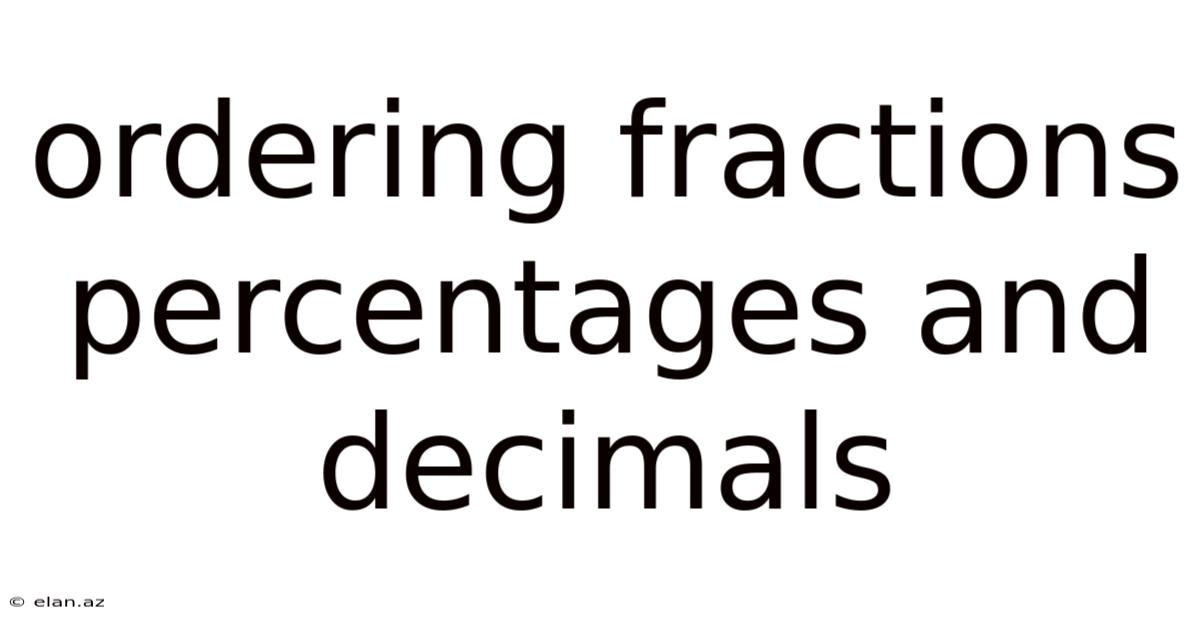 Ordering Fractions Percentages And Decimals