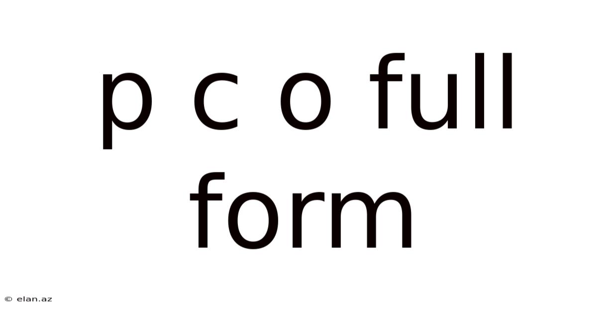 P C O Full Form